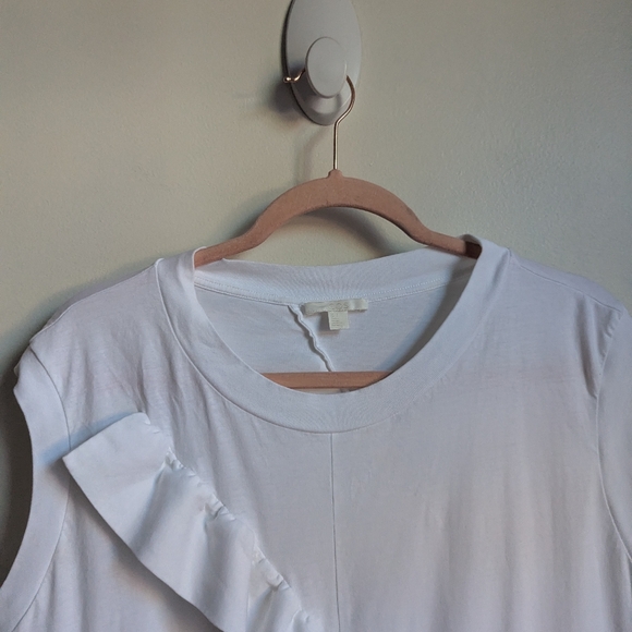 COS White Frilled Cocoon Contemporary Minimalist Office Vest Size Large - Picture 3 of 10